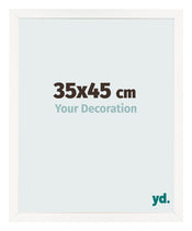 Cadre Photo 35x45 cm Blanc Brillant MDF Bologna De Face Mesure | Yourdecoration.fr