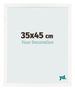 Cadre Photo 35x45 cm Blanc Brillant MDF Bologna De Face Mesure | Yourdecoration.fr