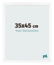 Cadre Photo 35x45 cm Blanc Mat MDF Bologna De Face Mesure | Yourdecoration.fr