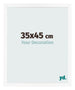 Cadre Photo 35x45 cm Blanc Mat MDF Bologna De Face Mesure | Yourdecoration.fr