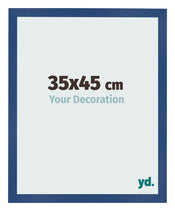Cadre Photo 35x45 cm Bleu Fonce MDF Bologna De Face Mesure | Yourdecoration.fr