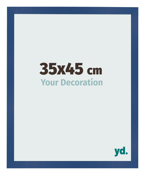 Cadre Photo 35x45 cm Bleu Fonce MDF Bologna De Face Mesure | Yourdecoration.fr