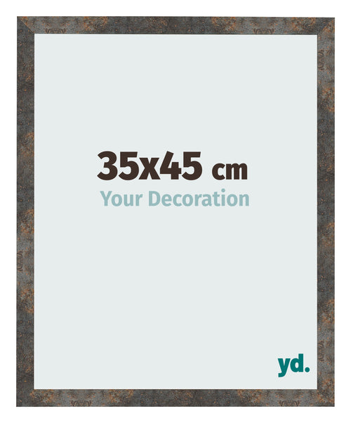 Cadre Photo 35x45 cm Metal Oxyde MDF Bologna De Face Mesure | Yourdecoration.fr