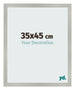 Cadre Photo 35x45cm Argent Mat MDF Bologna De Face Mesure | Yourdecoration.fr