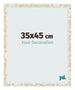 Cadre Photo 35x45cm Blanc Vintage MDF Bologna De Face Mesure | Yourdecoration.fr