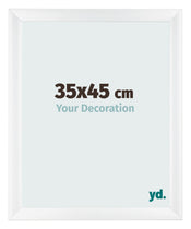 Cadre Photo 35x45cm Blanc Vintage MDF Pisa De Face Mesure | Yourdecoration.fr