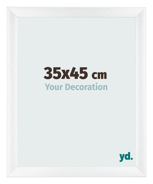 Cadre Photo 35x45cm Blanc Vintage MDF Pisa De Face Mesure | Yourdecoration.fr
