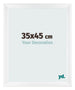 Cadre Photo 35x45cm Blanc Vintage MDF Pisa De Face Mesure | Yourdecoration.fr