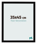 Cadre Photo 35x45cm Noir Brillant MDF Bologna De Face Mesure | Yourdecoration.fr