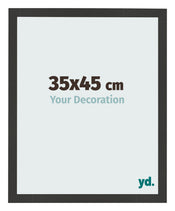 Cadre Photo 35x45cm Noir Grain de Bois MDF Bologna De Face Mesure | Yourdecoration.fr