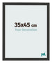 Cadre Photo 35x45cm Noir Grain de Bois MDF Bologna De Face Mesure | Yourdecoration.fr