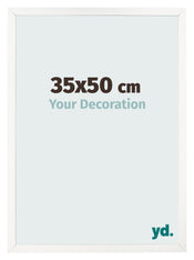 Cadre Photo 35x50 cm Blanc Brillant MDF Bologna De Face Mesure | Yourdecoration.fr