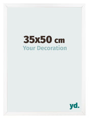 Cadre Photo 35x50 cm Blanc Mat MDF Bologna De Face Mesure | Yourdecoration.fr
