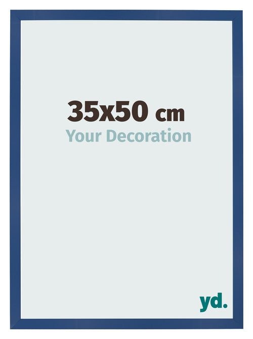 Cadre Photo 35x50 cm Bleu Fonce MDF Bologna De Face Mesure | Yourdecoration.fr