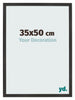 Cadre Photo 35x50 cm Noir Mat MDF Bologna De Face Mesure | Yourdecoration.fr