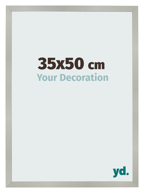 Cadre Photo 35x50cm Argent Mat MDF Bologna De Face Mesure | Yourdecoration.fr