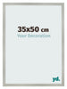 Cadre Photo 35x50cm Argent Mat MDF Bologna De Face Mesure | Yourdecoration.fr