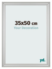 Cadre Photo 35x50cm Argent Mat MDF Lazio De Face Mesure | Yourdecoration.fr