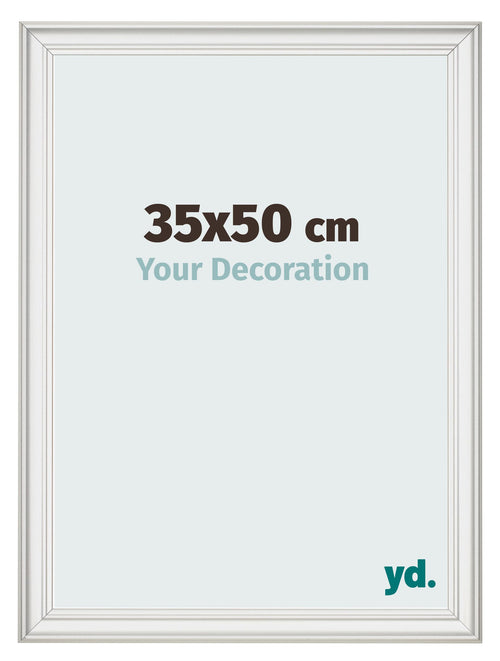 Cadre Photo 35x50cm Blanc Patine MDF Lazio De Face Mesure | Yourdecoration.fr