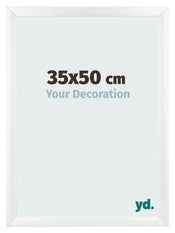 Cadre Photo 35x50cm Blanc Vintage MDF Pisa De Face Mesure | Yourdecoration.fr