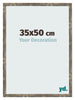 Cadre Photo 35x50cm Bleu Or Mélangé MDF Bologna De Face Mesure | Yourdecoration.fr