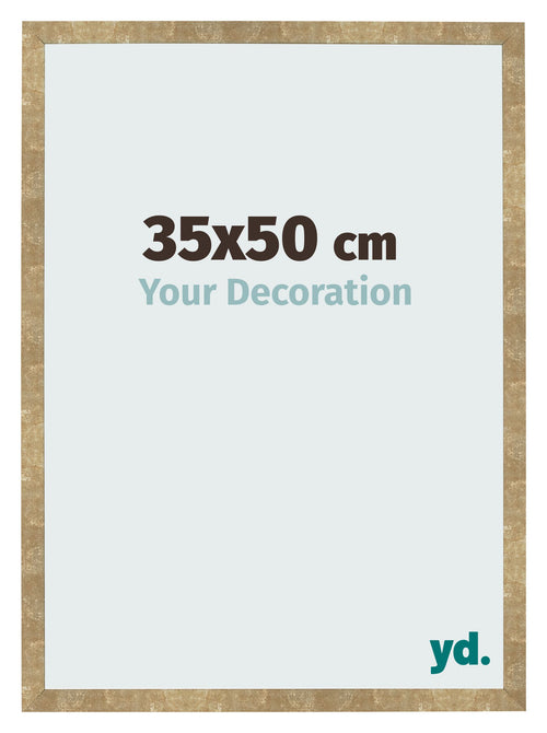 Cadre Photo 35x50cm Or Antique MDF Bologna De Face Mesure | Yourdecoration.fr