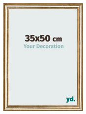 Cadre Photo 35x50cm Or Antique MDF Lazio De Face Mesure | Yourdecoration.fr