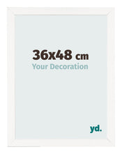 Cadre Photo 36x48 cm Blanc Brillant MDF Bologna De Face Mesure | Yourdecoration.fr