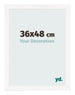 Cadre Photo 36x48 cm Blanc Brillant MDF Bologna De Face Mesure | Yourdecoration.fr