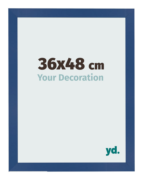 Cadre Photo 36x48 cm Bleu Fonce MDF Bologna De Face Mesure | Yourdecoration.fr