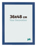 Cadre Photo 36x48 cm Bleu Fonce MDF Bologna De Face Mesure | Yourdecoration.fr