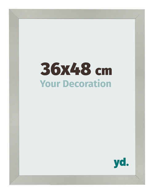 Cadre Photo 36x48cm Argent Mat MDF Bologna De Face Mesure | Yourdecoration.fr