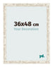 Cadre Photo 36x48cm Blanc Vintage MDF Bologna De Face Mesure | Yourdecoration.fr