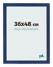 Cadre Photo 36x48cm Bleu Foncé Patiné MDF Bologna De Face Mesure | Yourdecoration.fr