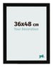 Cadre Photo 36x48cm Noir Brillant MDF Bologna De Face Mesure | Yourdecoration.fr