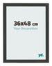 Cadre Photo 36x48cm Noir Grain de Bois MDF Bologna De Face Mesure | Yourdecoration.fr
