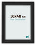 Cadre Photo 36x48cm Noir Grain de Bois MDF Lazio De Face Mesure | Yourdecoration.fr