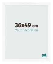 Cadre Photo 36x49 cm Blanc Mat MDF Bologna De Face Mesure | Yourdecoration.fr