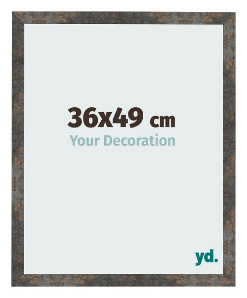 Cadre Photo 36x49 cm Metal Oxyde MDF Bologna De Face Mesure | Yourdecoration.fr