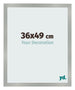 Cadre Photo 36x49cm Aluminium Brossé MDF Bologna De Face Mesure | Yourdecoration.fr