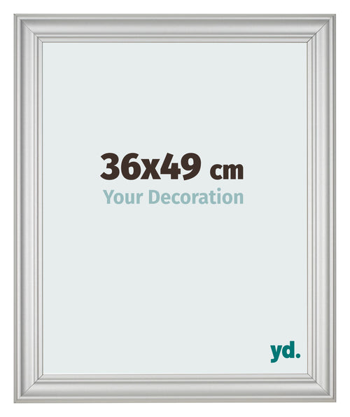 Cadre Photo 36x49cm Argent Mat MDF Lazio De Face Mesure | Yourdecoration.fr