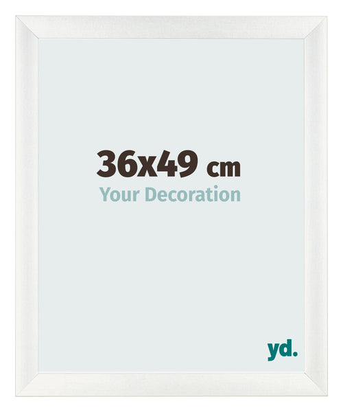 Cadre Photo 36x49cm Blanc Vintage MDF Pisa De Face Mesure | Yourdecoration.fr