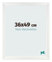 Cadre Photo 36x49cm Blanc Vintage MDF Pisa De Face Mesure | Yourdecoration.fr