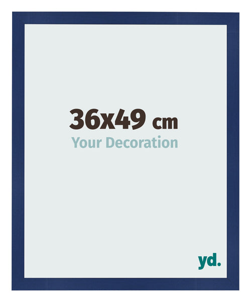 Cadre Photo 36x49cm Bleu Foncé Patiné MDF Bologna De Face Mesure | Yourdecoration.fr