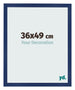 Cadre Photo 36x49cm Bleu Foncé Patiné MDF Bologna De Face Mesure | Yourdecoration.fr