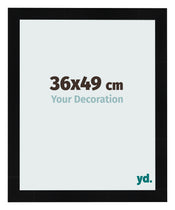Cadre Photo 36x49cm Noir Argent Poli MDF Pisa De Face Mesure | Yourdecoration.fr
