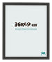Cadre Photo 36x49cm Noir Grain de Bois MDF Bologna De Face Mesure | Yourdecoration.fr