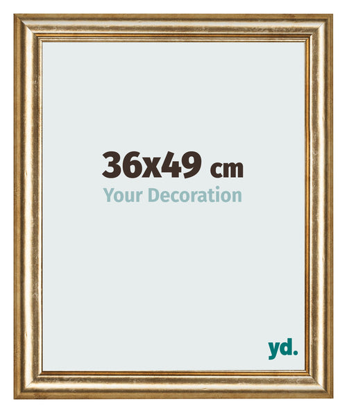 Cadre Photo 36x49cm Or Antique MDF Lazio De Face Mesure | Yourdecoration.fr