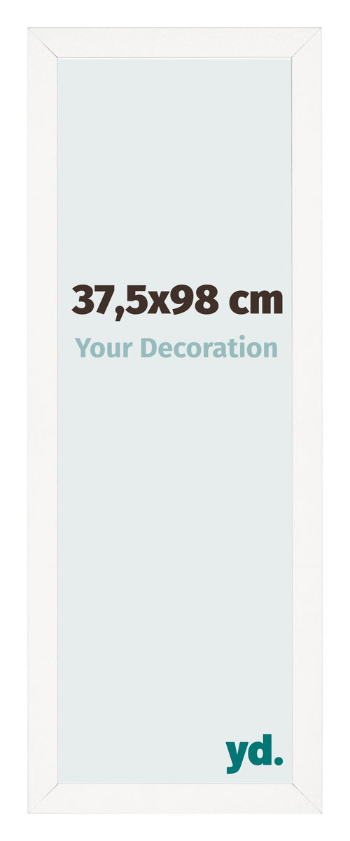 Cadre Photo 37 5x98 cm Blanc Brillant MDF Bologna De Face Mesure | Yourdecoration.fr