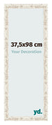 Cadre Photo 37 5x98cm Blanc Vintage MDF Bologna De Face Mesure | Yourdecoration.fr